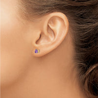 14k 5mm Trillion Amethyst Earrings-XE93AM