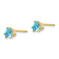 14k 5mm Trillion Blue Topaz Earrings-XE93BT