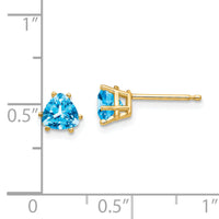 14k 5mm Trillion Blue Topaz Earrings-XE93BT