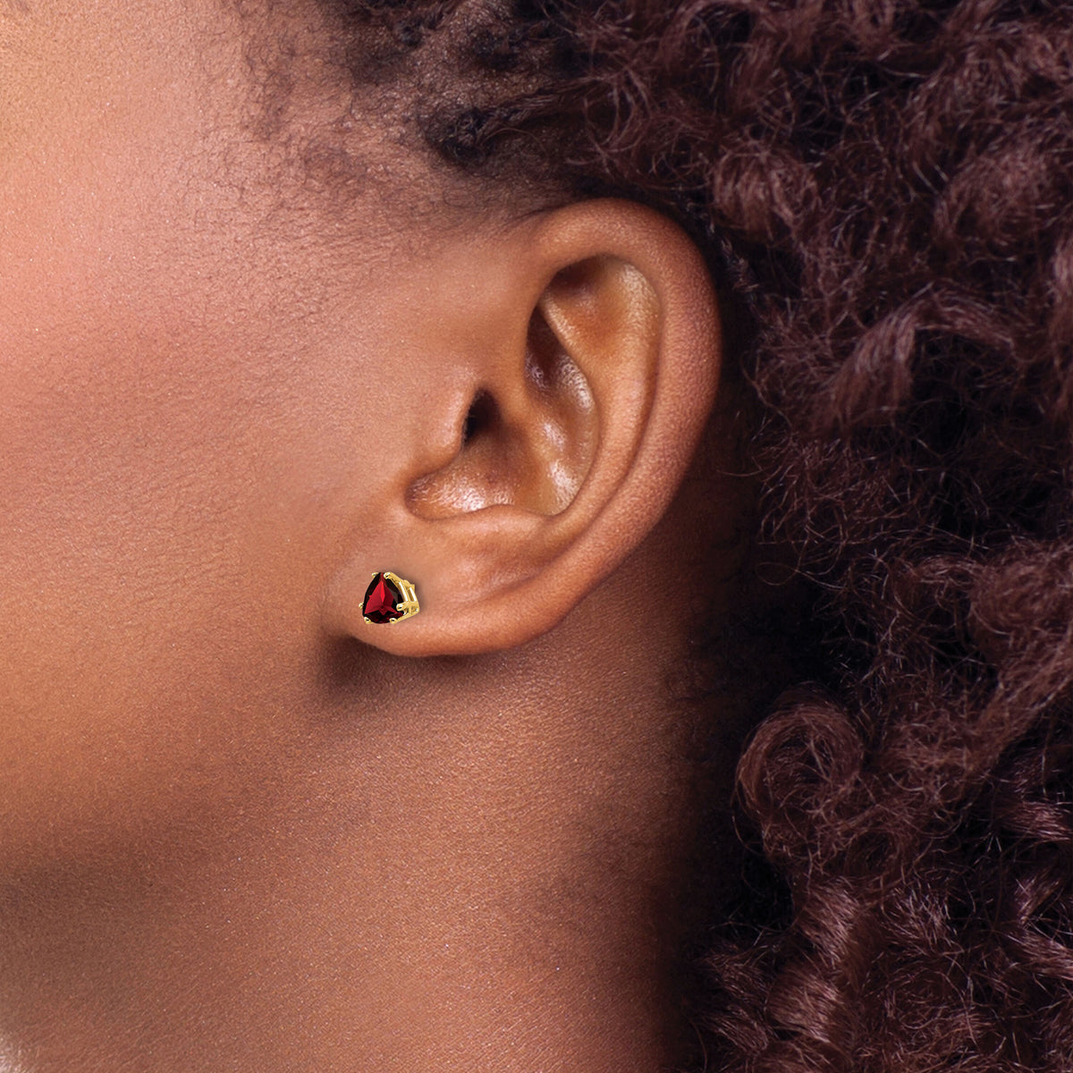 14k 5mm Trillion Garnet Earrings-XE93GA