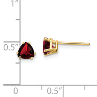 14k 5mm Trillion Garnet Earrings-XE93GA