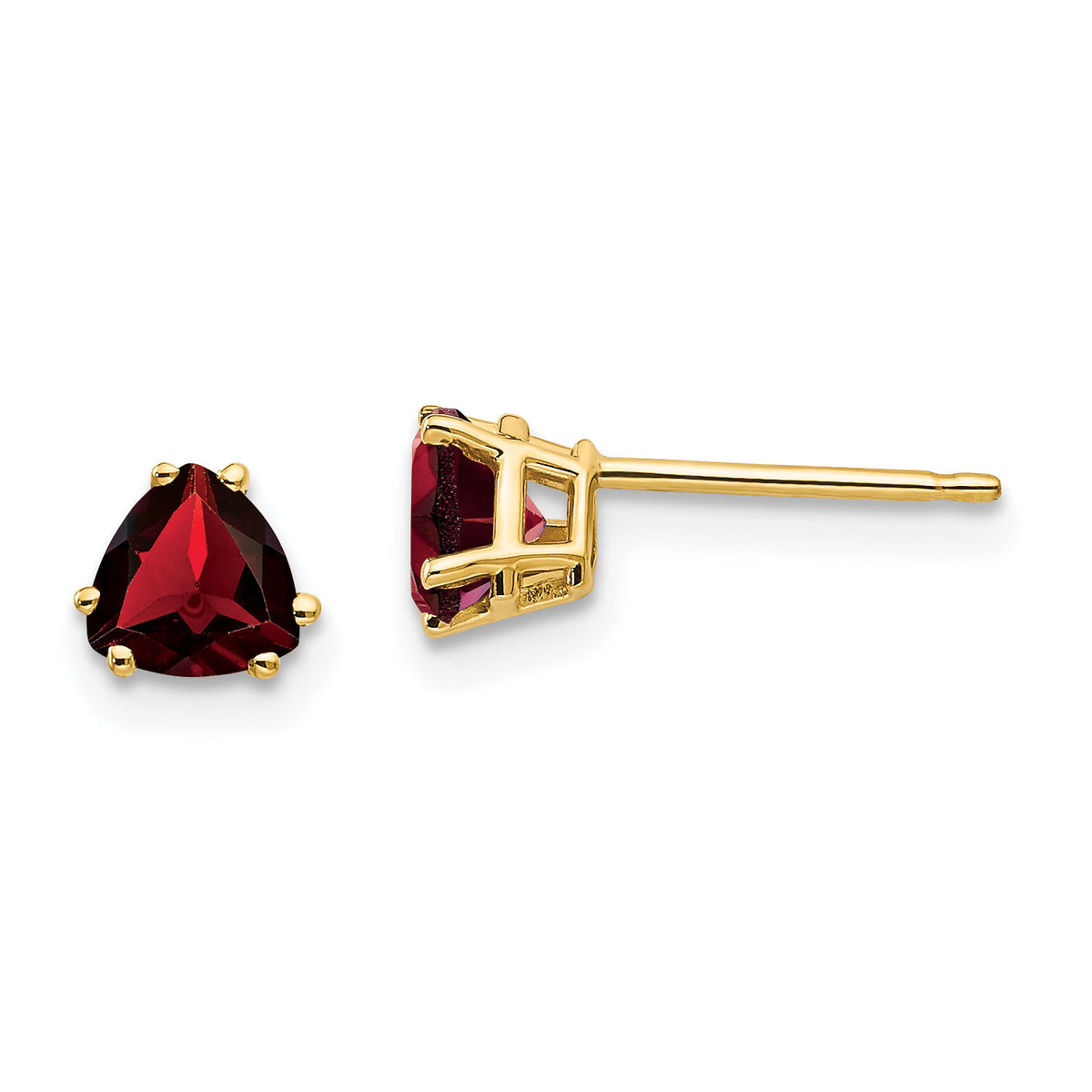 14k 5mm Trillion Garnet Earrings-XE93GA