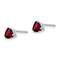 14k White Gold Garnet Trillion Stud Earrings-XE93WGA