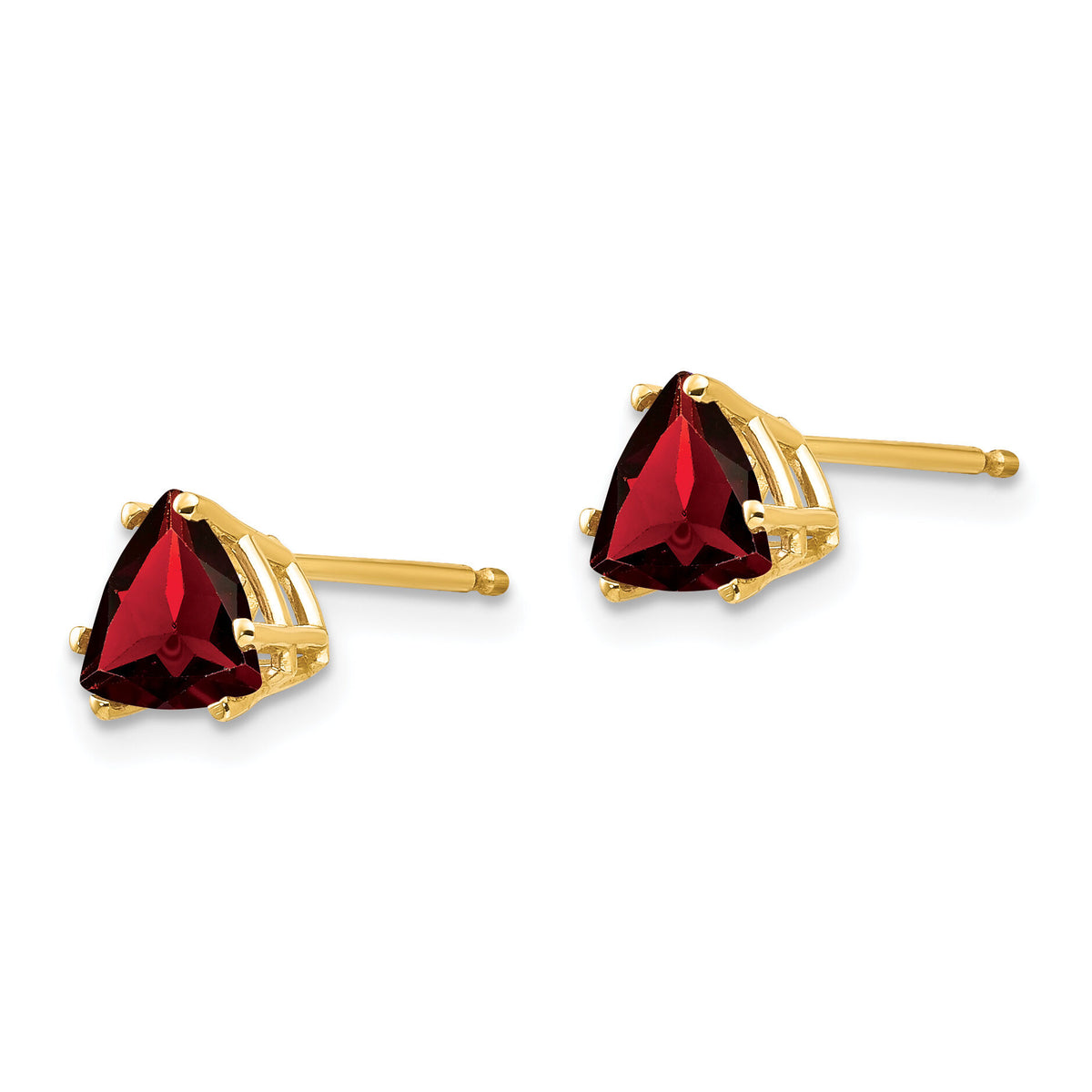 14k 6mm Trillion Garnet Earrings-XE94GA