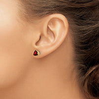 14k 6mm Trillion Garnet Earrings-XE94GA