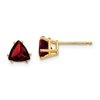 14k 6mm Trillion Garnet Earrings-XE94GA