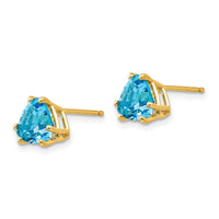 14k 7mm Trillion Blue Topaz Earrings-XE95BT