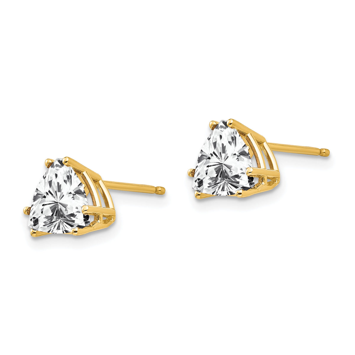 14k 7mm Trillion Cubic Zirconia Earrings-XE95CZ