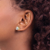14k 7mm Trillion Cubic Zirconia Earrings-XE95CZ