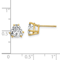 14k 7mm Trillion Cubic Zirconia Earrings-XE95CZ