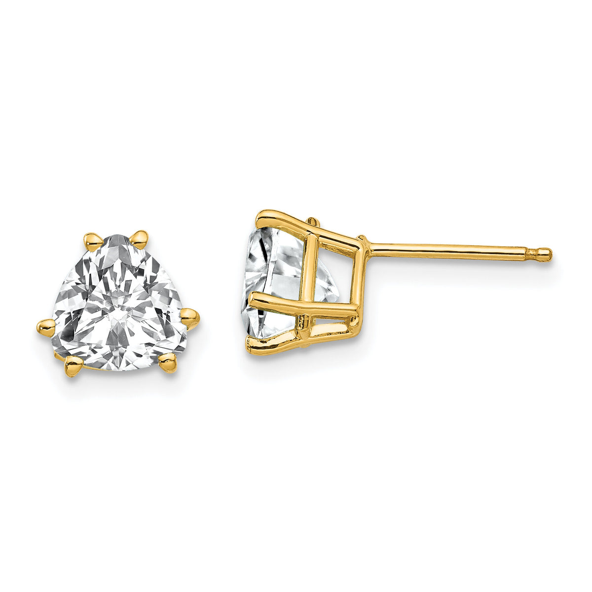 14k 7mm Trillion Cubic Zirconia Earrings-XE95CZ