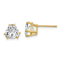 14k 7mm Trillion Cubic Zirconia Earrings-XE95CZ