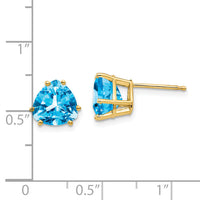 14k 8mm Trillion Blue Topaz Earrings-XE96BT