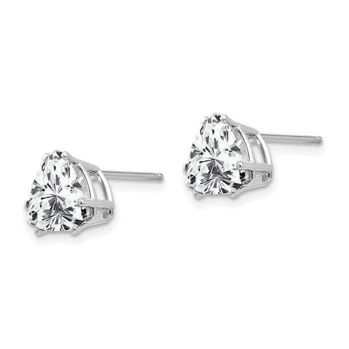 14k White Gold 8mm Trillion Cubic Zirconia Earrings-XE96WCZ