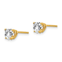 14k 5mm Heart Cubic Zirconia Earrings-XE97CZ