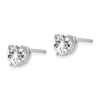 14k White Gold 6mm Heart Cubic Zirconia Earrings-XE98WCZ