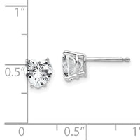 14k White Gold 6mm Heart Cubic Zirconia Earrings-XE98WCZ