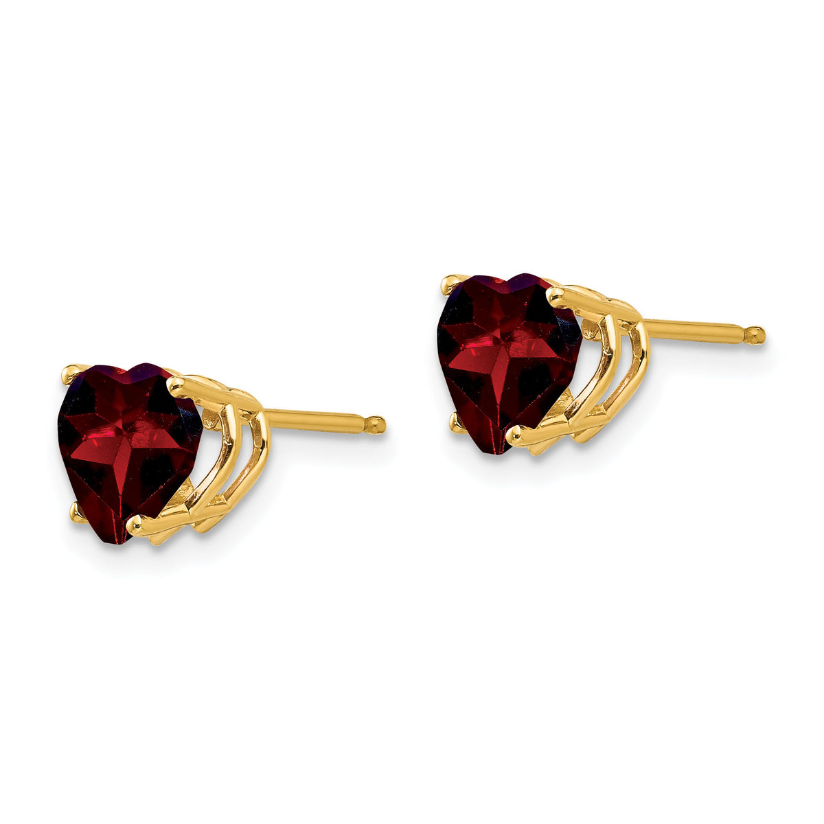 14k 7mm Heart Garnet Earrings-XE99GA