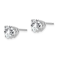 14k White Gold Cubic Zirconia Heart Stud Earrings-XE99WCZ