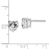 14k White Gold Cubic Zirconia Heart Stud Earrings-XE99WCZ