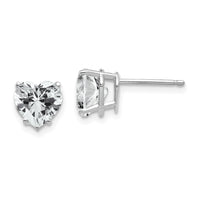 14k White Gold Cubic Zirconia Heart Stud Earrings-XE99WCZ