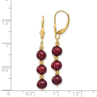 14K 5-6mm Brown Semi-round FW Cultured Pearl Leverback Earrings-XF216