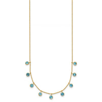 14k Blue Topaz w/2in ext. Necklace-XF2642-18