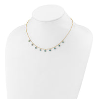 14k Blue Topaz w/2in ext. Necklace-XF2642-18