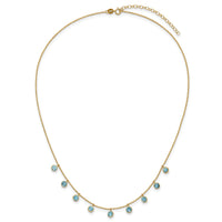 14k Blue Topaz w/2in ext. Necklace-XF2642-18