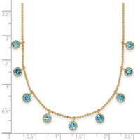 14k Blue Topaz w/2in ext. Necklace-XF2642-18