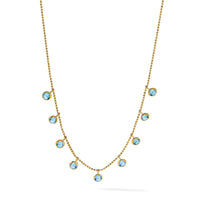14k Blue Topaz w/2in ext. Necklace-XF2642-18