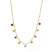 14K Multi-color Gemstone Necklace 16" w/ 2in ext.-XF2648-18