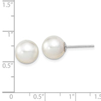 14K White Gold 9-10mm Round White Saltwater South Sea Pearl Earrings-XF332WE