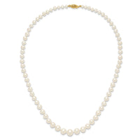 14k 4-8mm White Freshwater Cultured Pearl Graduated Necklace-XF373-18