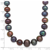 14k WG 4-10mm Graduated Near Rnd Black FWC Pearl 18in Necklace-XF373B-18