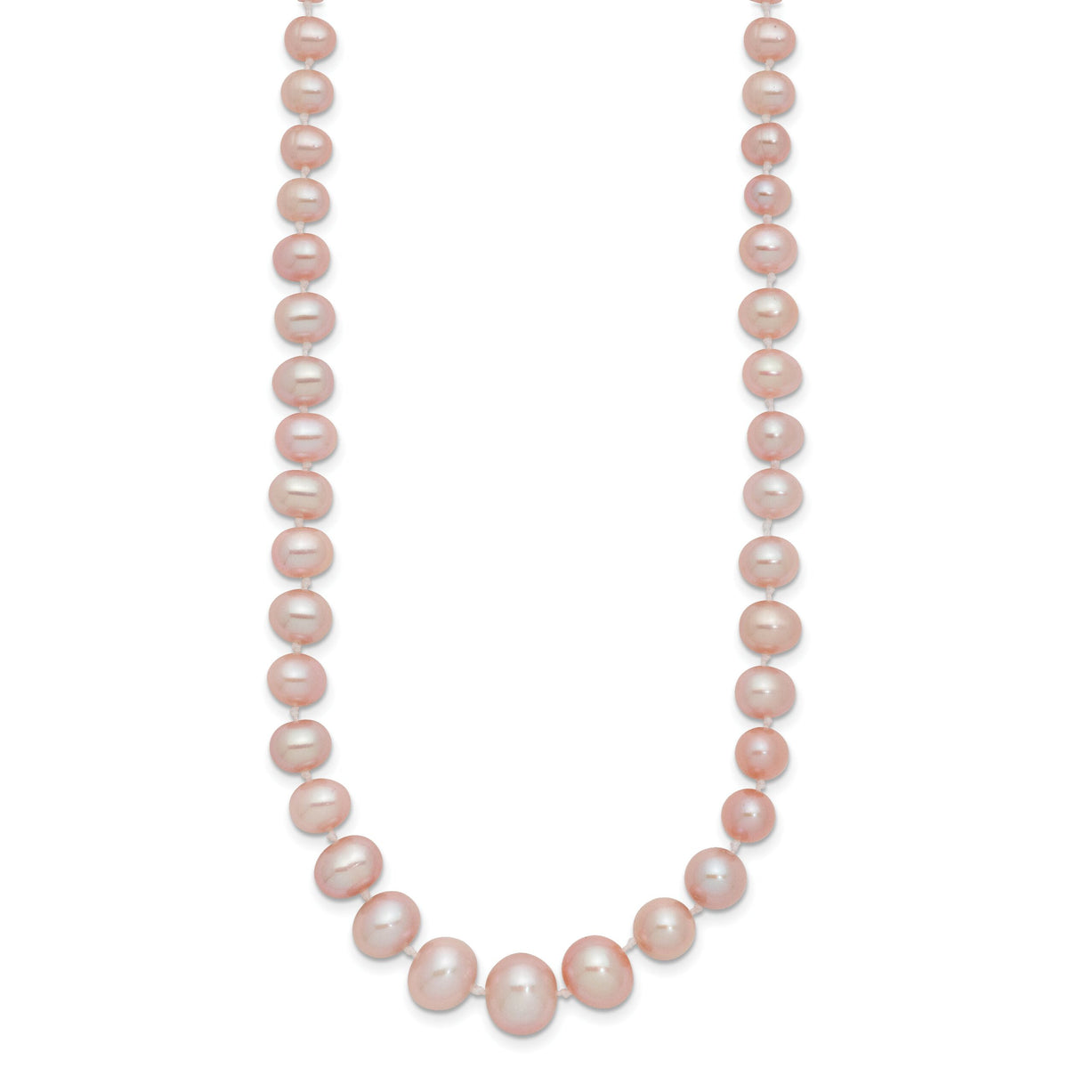 14k 4-8mm Purple Freshwater Cultured Pearl Graduated Necklace-XF388-18