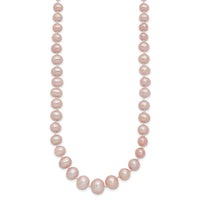 14k 4-8mm Purple Freshwater Cultured Pearl Graduated Necklace-XF388-18