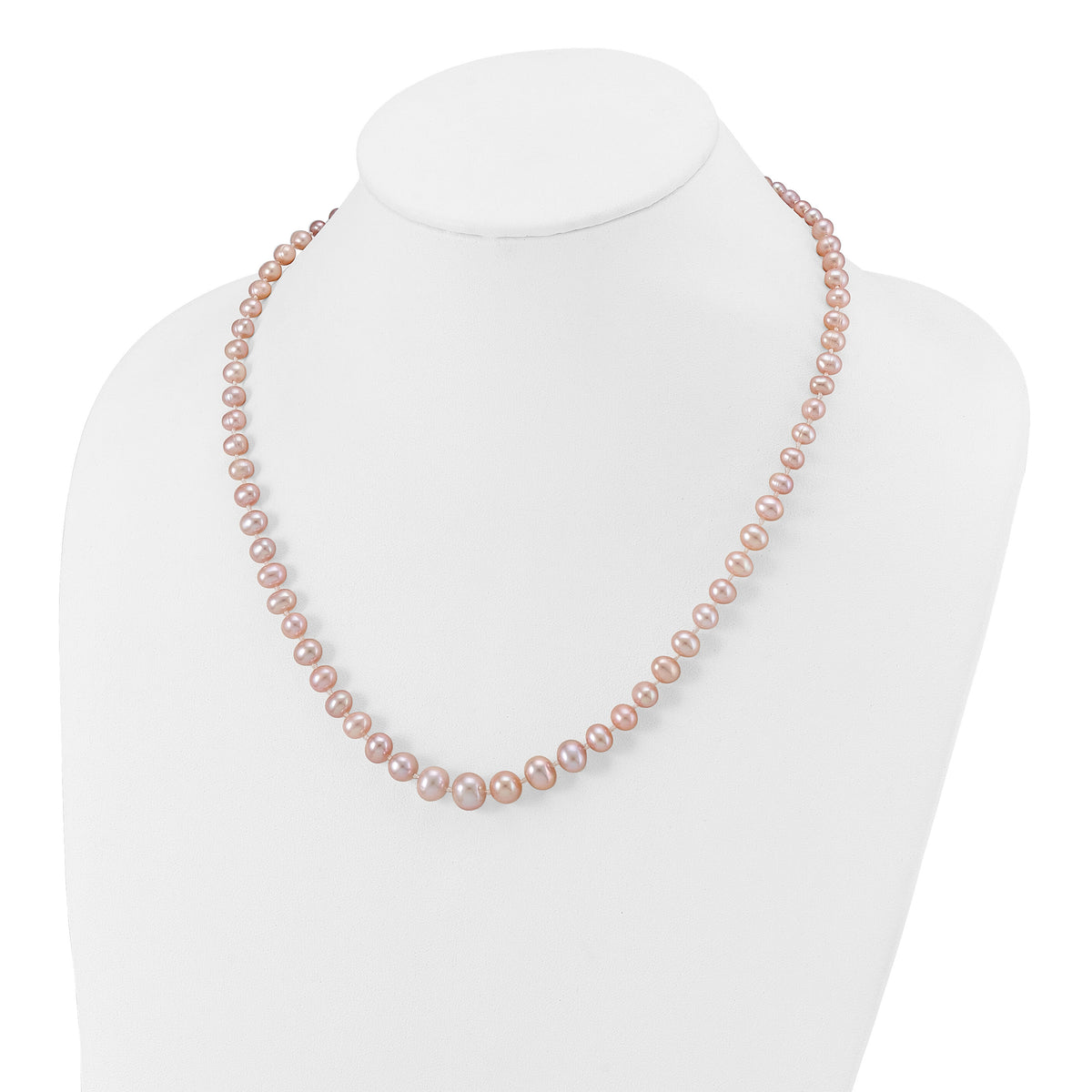 14k 4-8mm Purple Freshwater Cultured Pearl Graduated Necklace-XF388-18