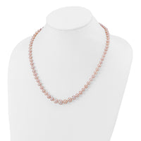 14k 4-8mm Purple Freshwater Cultured Pearl Graduated Necklace-XF388-18