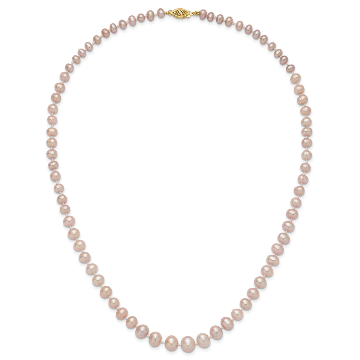 14k 4-8mm Purple Freshwater Cultured Pearl Graduated Necklace-XF388-18