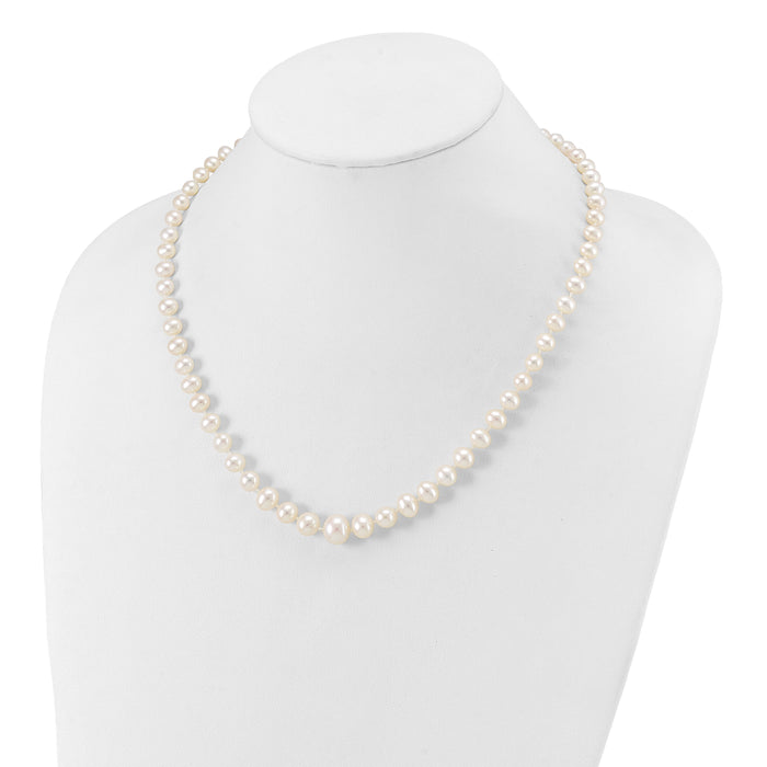 14k 4-9mm White Freshwater Cultured Pearl Graduated Necklace-XF407-18