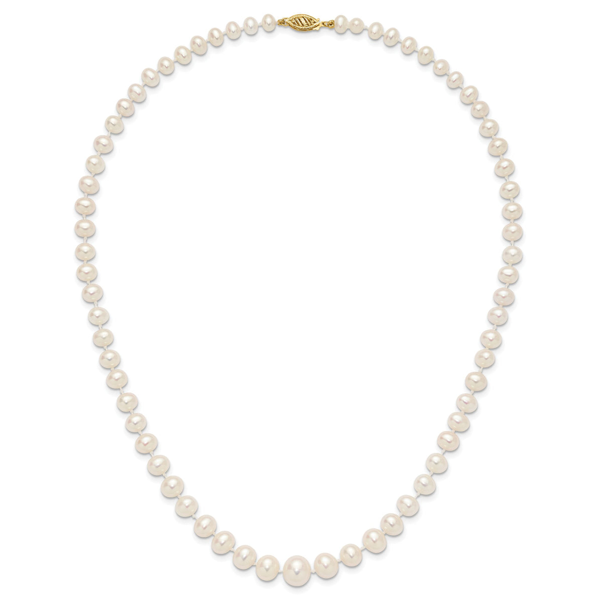 14k 4-9mm White Freshwater Cultured Pearl Graduated Necklace-XF407-18