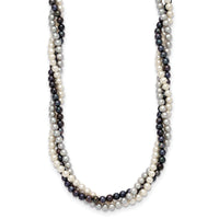 14K 6-7mm Multicolor Freshwater Cultured Pearl 3-strand Necklace-XF412-18
