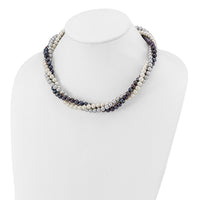14K 6-7mm Multicolor Freshwater Cultured Pearl 3-strand Necklace-XF412-18
