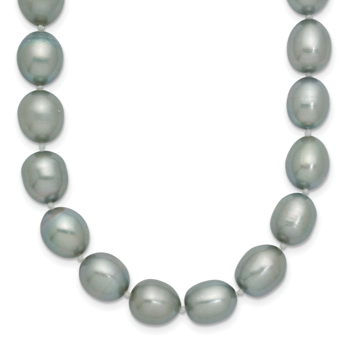 14k White Gold 8-9mm Grey Rice Freshwater Cultured Pearl Necklace-XF415-20