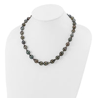 14K WG 8-11mm Baroque Saltwater Cultured Tahitian Pearl Graduated Necklace-XF423-18