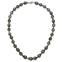 14K WG 8-11mm Baroque Saltwater Cultured Tahitian Pearl Graduated Necklace-XF423-18