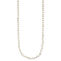 14k 3-4mm White Semi Round Freshwater Cultured Pearl Necklace-XF450-12