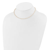 14k 3-4mm White Semi Round Freshwater Cultured Pearl Necklace-XF450-12
