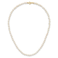 14k 3-4mm White Semi Round Freshwater Cultured Pearl Necklace-XF450-12